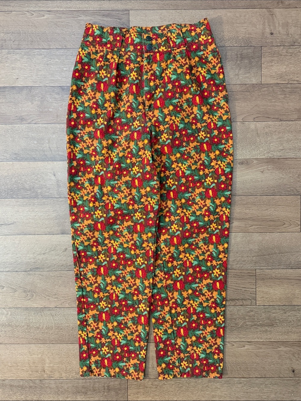 Lucy & Yak Size 30 Addison Tapered Twill Trouser Pants In Rodeo Floral Bareback